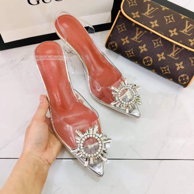 Giày cao gót nơ đá hoa mặt trời