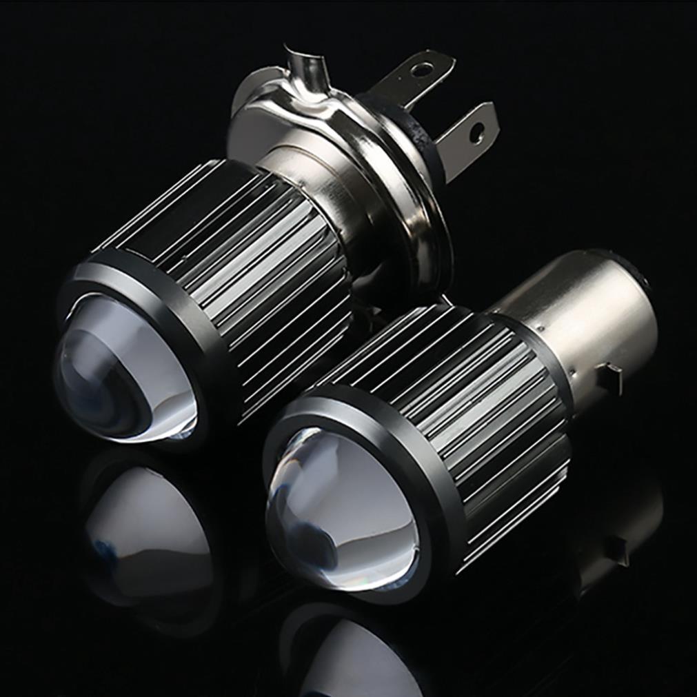 Đèn Pha Bi Cầu Mini Chân H4 Xe Máy Cos Vàng Pha Trắng