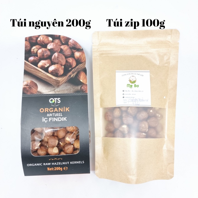 [OTS] Hạt phỉ thô Hazelnut hữu cơ gói 200g (có gói lẻ 100g)