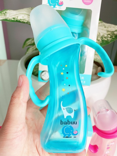 BÌNH SỮA CỔ NGHIÊNG BABBU 90ml và 180ml ( có tặng núm )