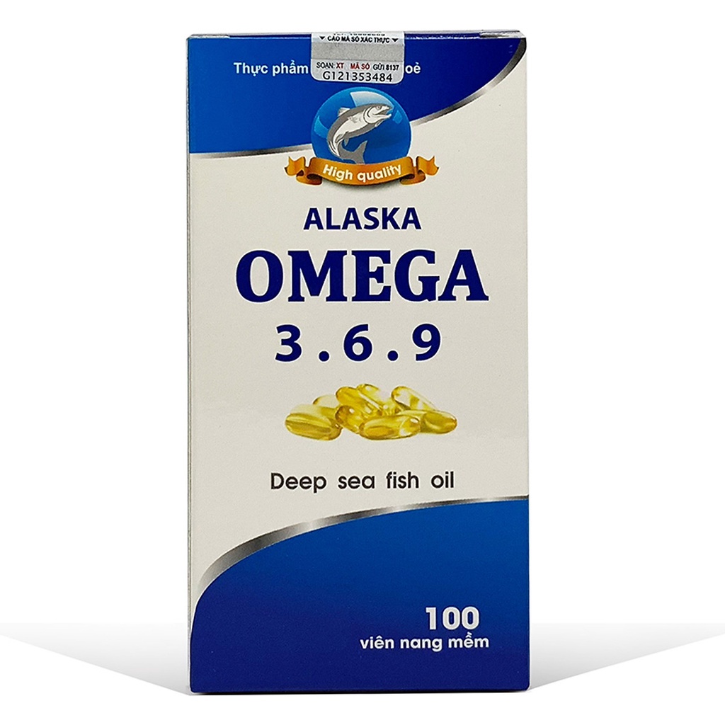 Viên uống Dầu cá Alaska Omega 3.6.9 Giúp bổ não, bổ mắt, đẹp da, tăng cường thị lực, sáng mắt Hộp 100 viên