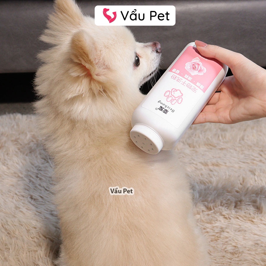 Tắm khô cho chó mèo dạng bột phấn hương nước hoa Beichong - Sữa tắm khô cho chó mèo thỏ 260g
