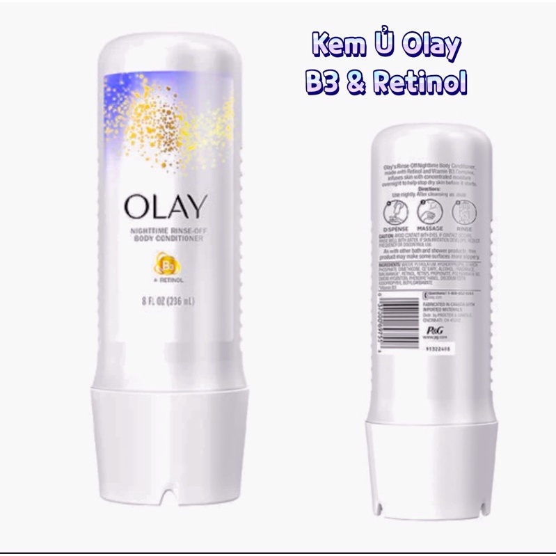 Ủ B3 & Retinol dưỡng da, kích trắng, tái tạo da | Olay Premium Retinol Rinse Off Body Conditione | 236ml