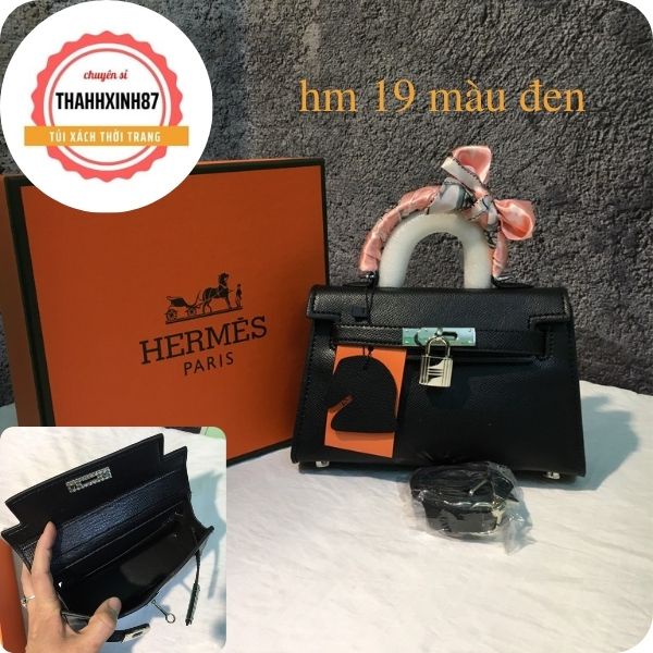 (siêu phẩm cao cấp ) túi hm mini kelly full box da lì kèm khăn