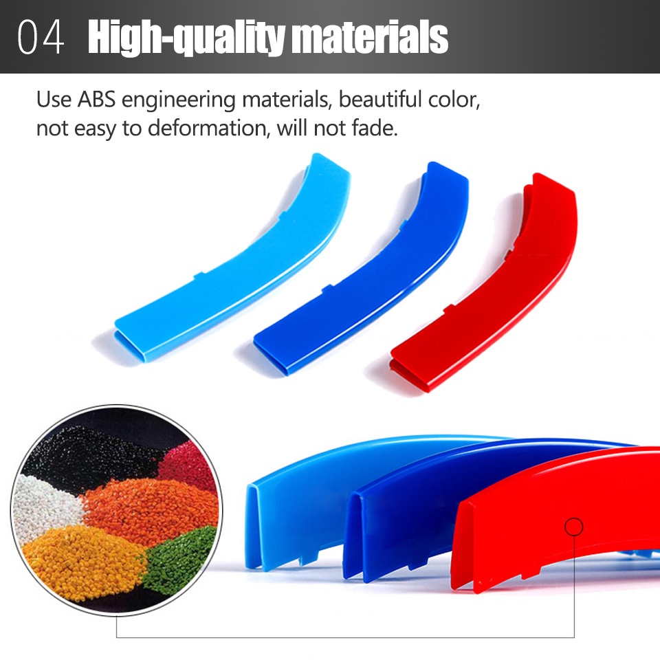 Set 3 Kẹp Lưới Tản Nhiệt Bằng Nhựa ABS Cho Xe Hơi BMW G30 F10 E60 E39 F07 F11 5 Series 2022 2021 2020