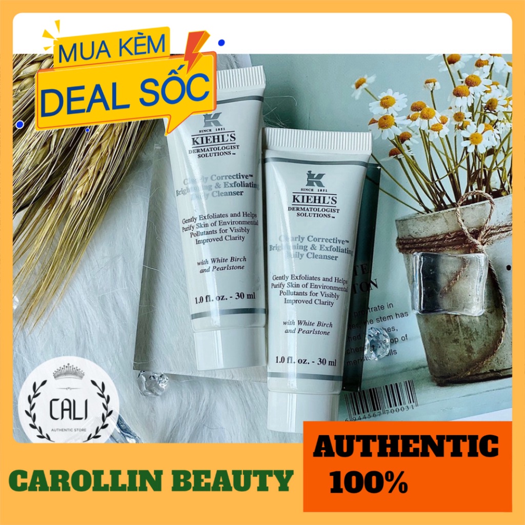 Sữa rửa mặt trắng da 💖 FREESHIP 💋  Sữa rửa mặt TDC Clearly Kiehl's 30ml chính hãng [ Minisize ] CAROLLIN BEAUTY