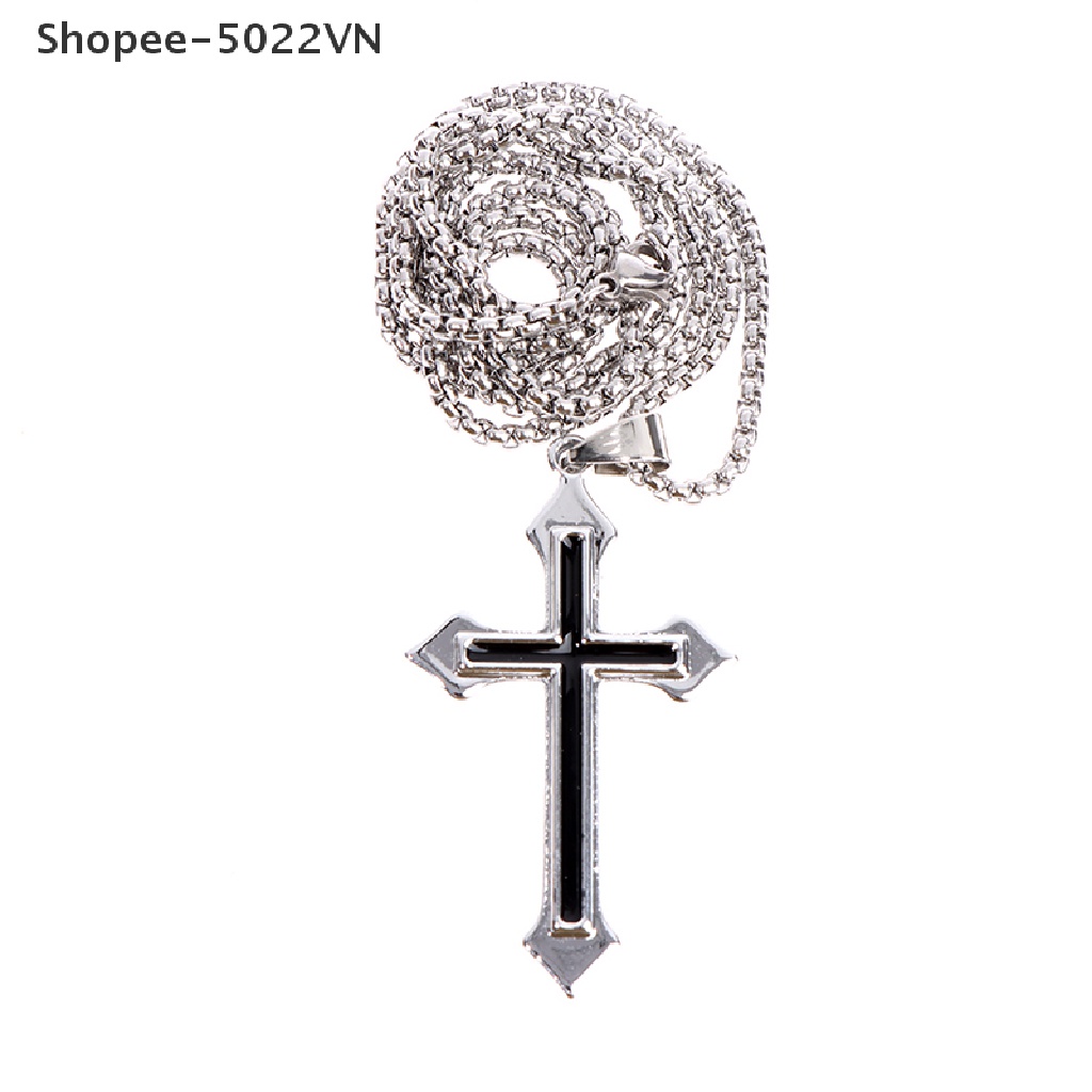 Vòng cổ Thép Titan Mặt Thánh Giá Phong Cách Hip Hop Đơn Giản Shopee-5022VN