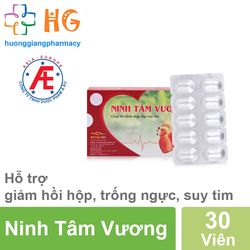 Ninh Tâm Vương - Tăng cường sức khỏe tim mạch, ổn định nhịp đập của trái tim (Hộp 30 viên)