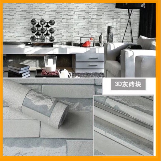 Cuôn 10M Giấy Dán Tường Săn Keo Đá Ghi 5223