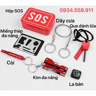 Sale Bộ Dụng Cụ Sinh Tồn Đi Phượt Du Lịch Dã Ngoại SOS, Bộ Dụng Cụ Đa Năng Đi Rừng, Đi Phượt
