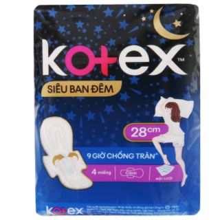 Băng vệ sinh KOTEX siêu ban đêm (4 miếng x 28cm)
