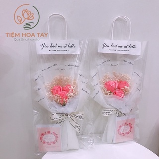 Set quà 3 bông hồng sáp mix hoa baby