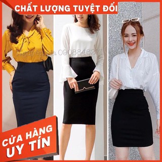 CHÂN VÁY CÔNG SỞ THUN ÔM ĐEN