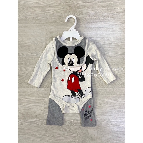 Set body tay dài cotton xuất dư disney cho bé trai và gái