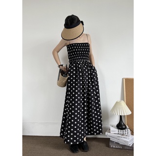 Đầm maxi 2 dây hoa nhí dún ngực - D812