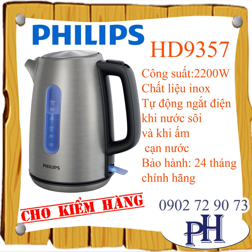 Bình đun siêu tốc Philips 1.7 lít HD9357