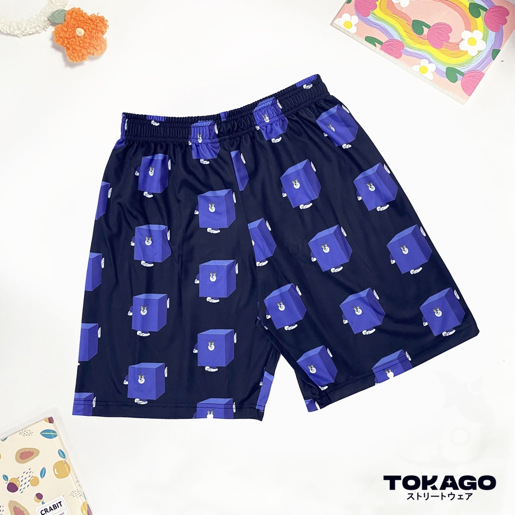 Quần đùi Ver 2 hoạt hình Tokago, quần short lửng ống ngắn mặc nhà nam nữ cotton freesize, nhiều màu