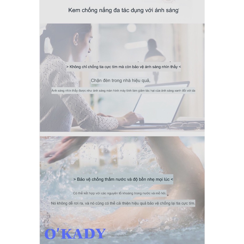 Kem chống nắng chống thấm nước dưỡng da dưỡng trắng mịn O'KADY Sunscreen | BigBuy360 - bigbuy360.vn