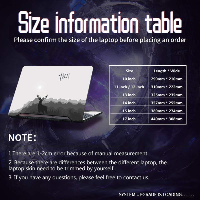 Miếng dán bảo vệ máy tính bảng 12/ 13/ 14/ 15/ 17 inch họa tiết hoạt hình