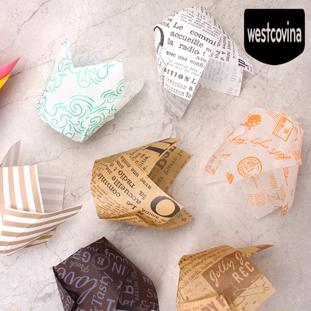 [Hot]☀ Set 100 Cốc Giấy Đựng Bánh Muffin Họa Tiết Kẻ Sọc / Hoa Tulip Chống Dầu Trang Trí Nhà Cửa