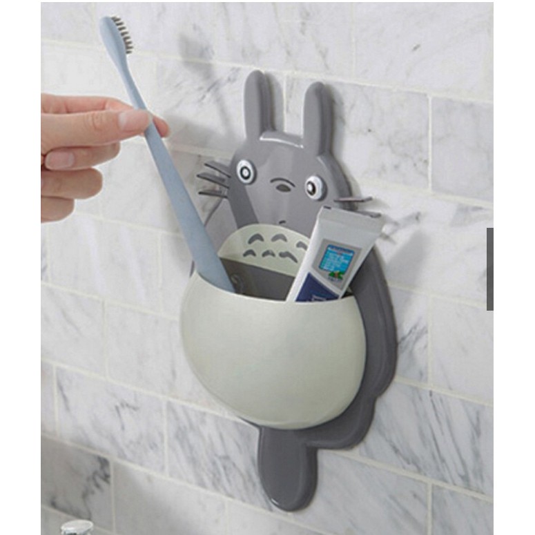 Kệ nhựa gắn tường đựng bàn chải đánh răng hình mèo Totoro dễ thương - giao màu ngẫu nhiên