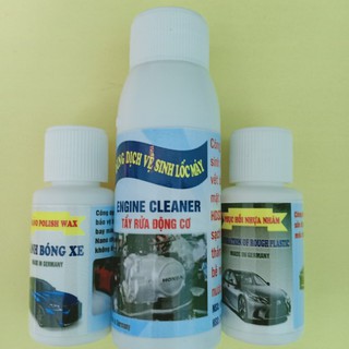 Combo Bộ 4 Sản Phẩm: Lọ Tẩy Rỉ, Lọ Tẩy Lốc Máy, Lọ Đánh Bóng, Lọ Phục Hồi Nhựa Nhám