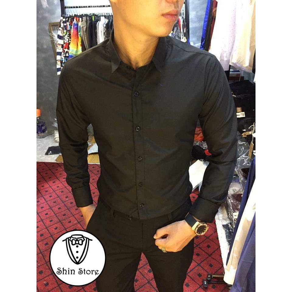 FREESHIP 99K TOÀN QUỐC_ÁO SƠ MI ĐEN XOÁI CA cổ bẻ,vải dày,không nhăn,không xù.GIÁ XƯỞNG. | BigBuy360 - bigbuy360.vn