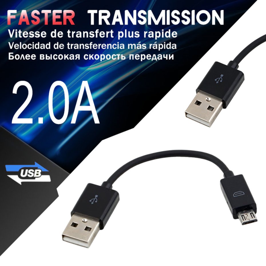 Dây Cáp Sạc Đồng Bộ Dữ Liệu USB 2.0 A Sang Micro B 10CM Cho Điện Thoại/Máy Tính Bảng/Laptop