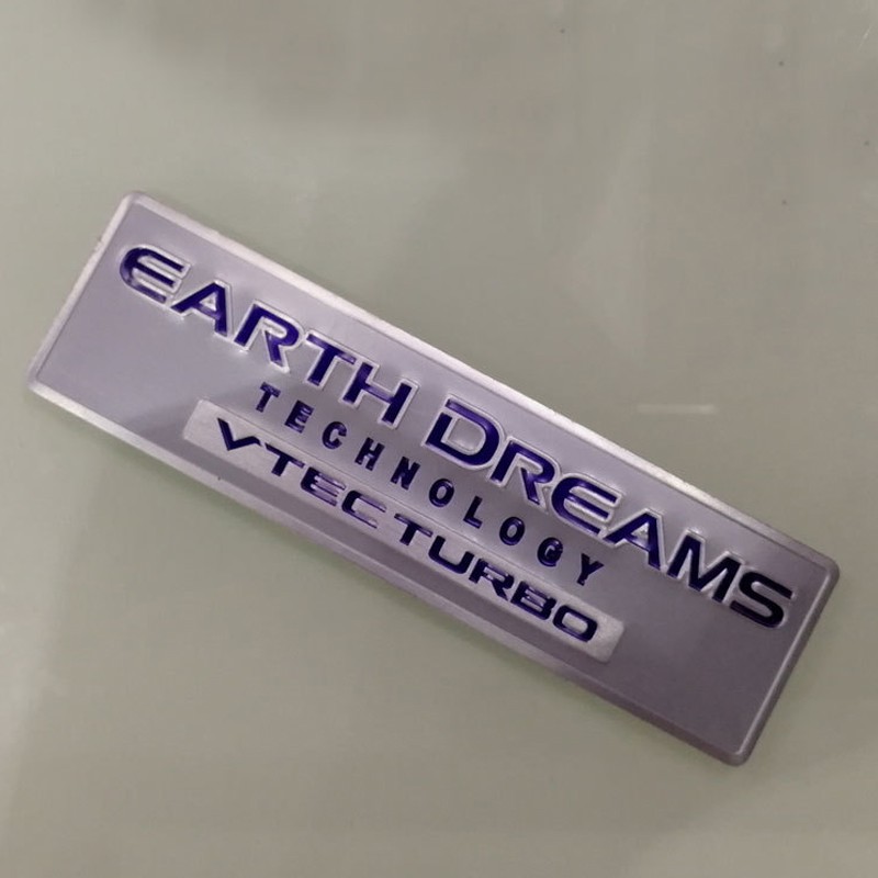 Hình dán kim loại logo chữ Earth Dreams Vtec Turbo trang trí xe hơi Honda Civic City