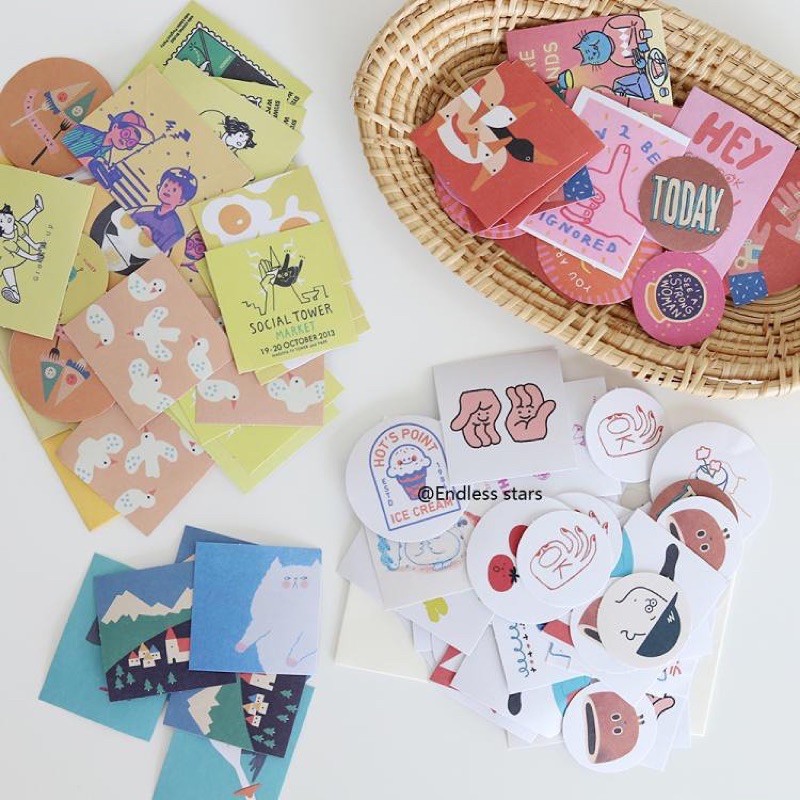 túi sticker mix các nhân vật lạ lùng