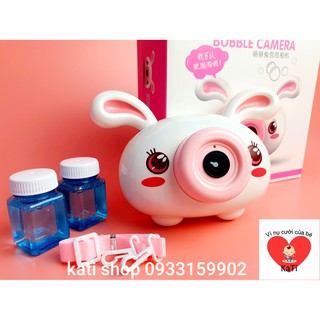 Máy ảnh thỏ cute thổi bong bóng