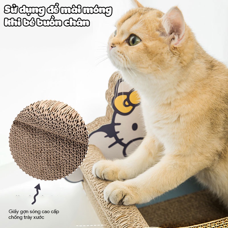 Bàn cào móng cho mèo bồn tắm Hello Kitty Diniopet rộng rãi và cao cấp