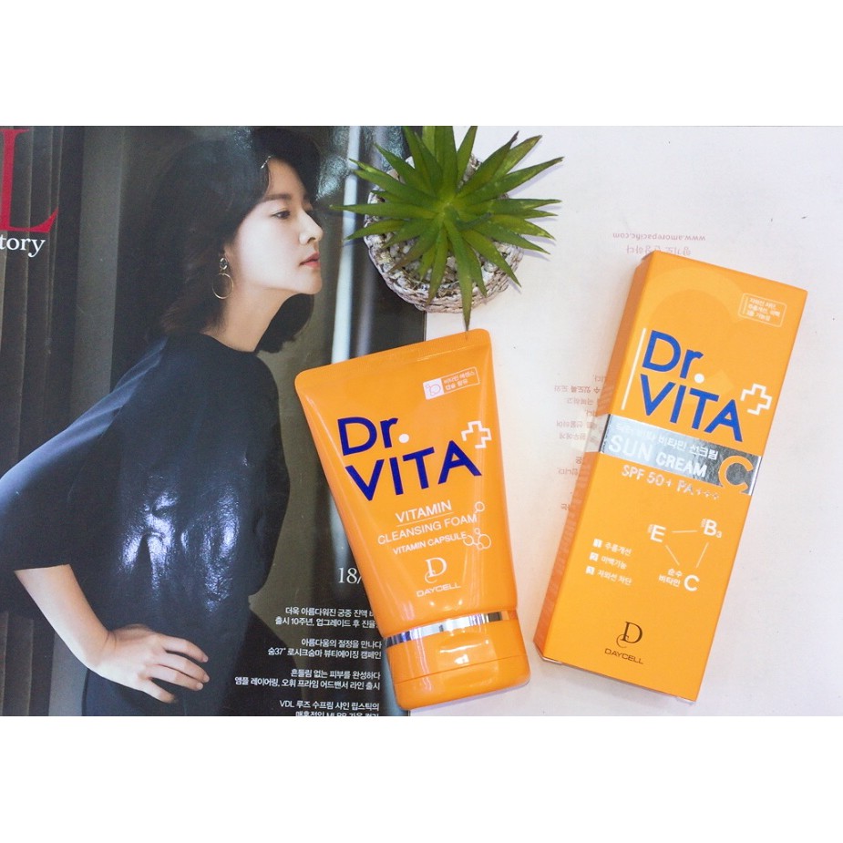 Combo Dưỡng Da Kem Chống Nắng và Sửa Rửa Mặt Dr.Vita Hàn Quốc