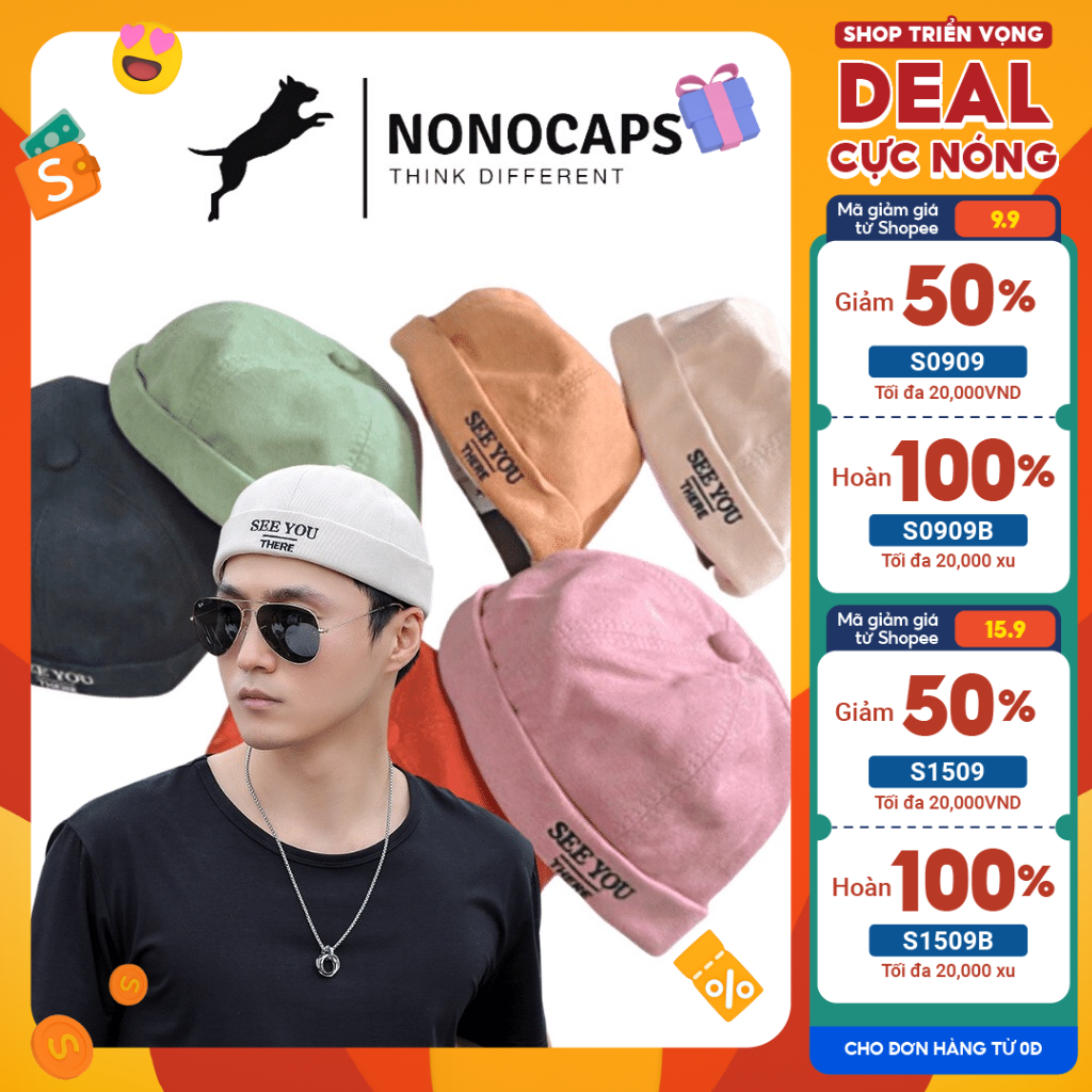 Mũ Tròn MIKI Hat Vải Nhung Mềm Mại Thêu Chữ Nón không Có Vành Phong Cách RETRO Cho Nam Nữ Cực Kỳ Phá Cách Và Khác Biệt