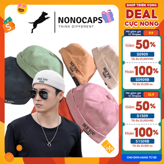 Mũ Tròn MIKI Hat Vải Nhung Mềm Mại Thêu Chữ Nón không Có Vành Phong Cách RETRO Cho Nam Nữ Cực Kỳ Phá Cách Và Khác Biệt