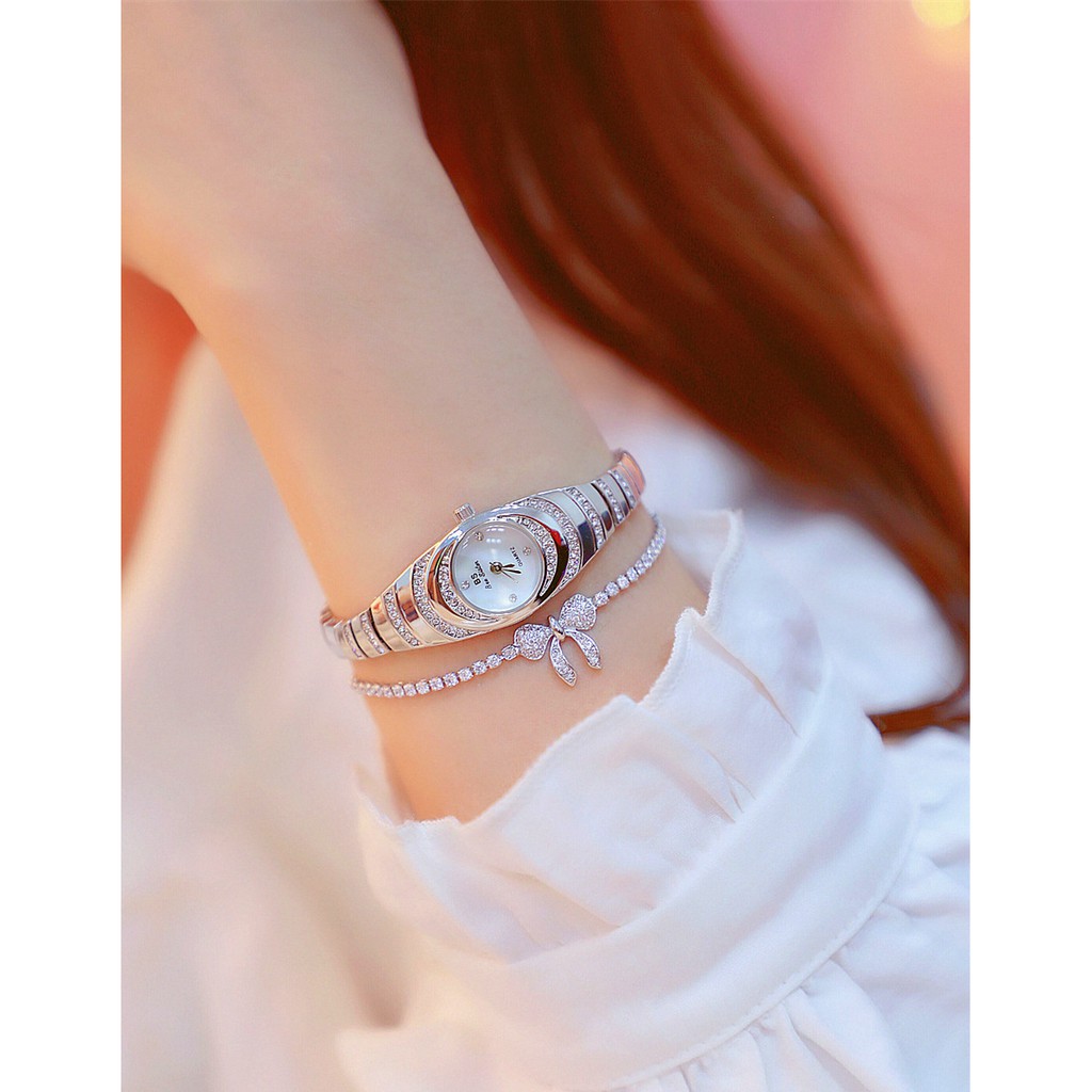 Đồng hồ nữ dây kim loại, đồng hồ đeo tay nữ chính hãng BEE SISTER thiết kế thời trang, cao cấp, siêu đẹp