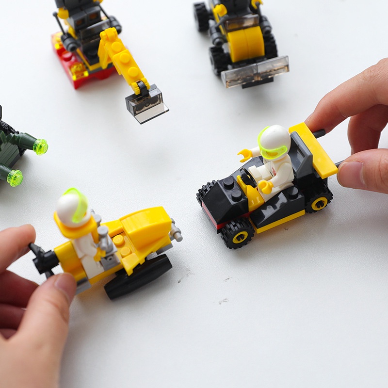 logo xếp hình Đồ chơi lắp ráp mô hình xe hơi cho bé 4-6 tuổi