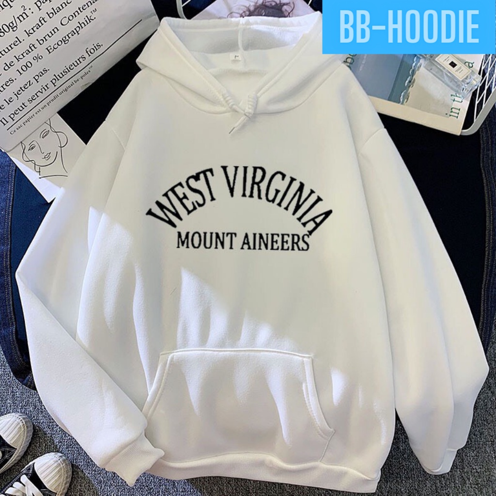 Áo Nỉ Hoodie In Chữ WEST VIRGINIA Phong Cách  Áo From Rộng Unisex Style Ulzzang HOT TREND BB HOODIE
