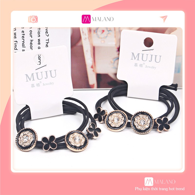 Dây Buộc Tóc MALANO Dây Chun Buộc Tóc Cho Nữ Phụ Kiện Đính Hoa Thời Trang Sang Trọng Muju FAH-001232