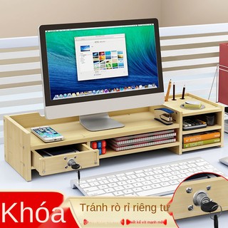 Giá đỡ nâng cao màn hình máy tính đế văn phòng để bàn hộp lưu trữ tập tin phím ngăn kéo hoàn thiện