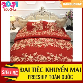 Vỏ chăn lồng ruột có khóa kéo mẫu dây vàng nền đỏ