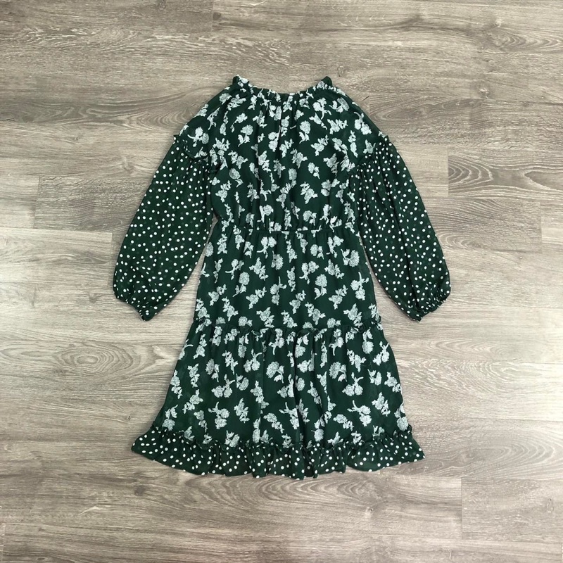 Váy ny hoa xanh bigsize xuất xịn