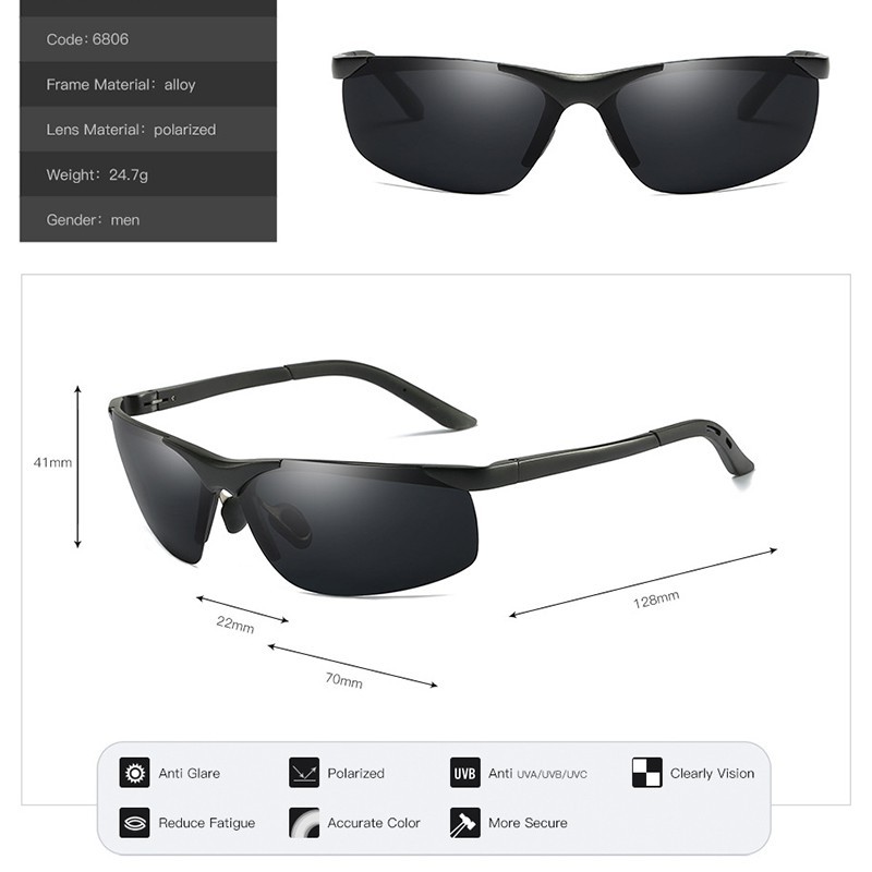 kính nam cao cấp ⚡ FREESHIP ⚡ Kính Mát Nam Phân Cực Polarized 6806 | BigBuy360 - bigbuy360.vn