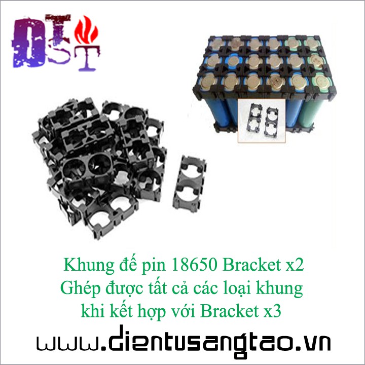 Khung đế pin 18650 Bracket x2  - Bộ 4 chiếc