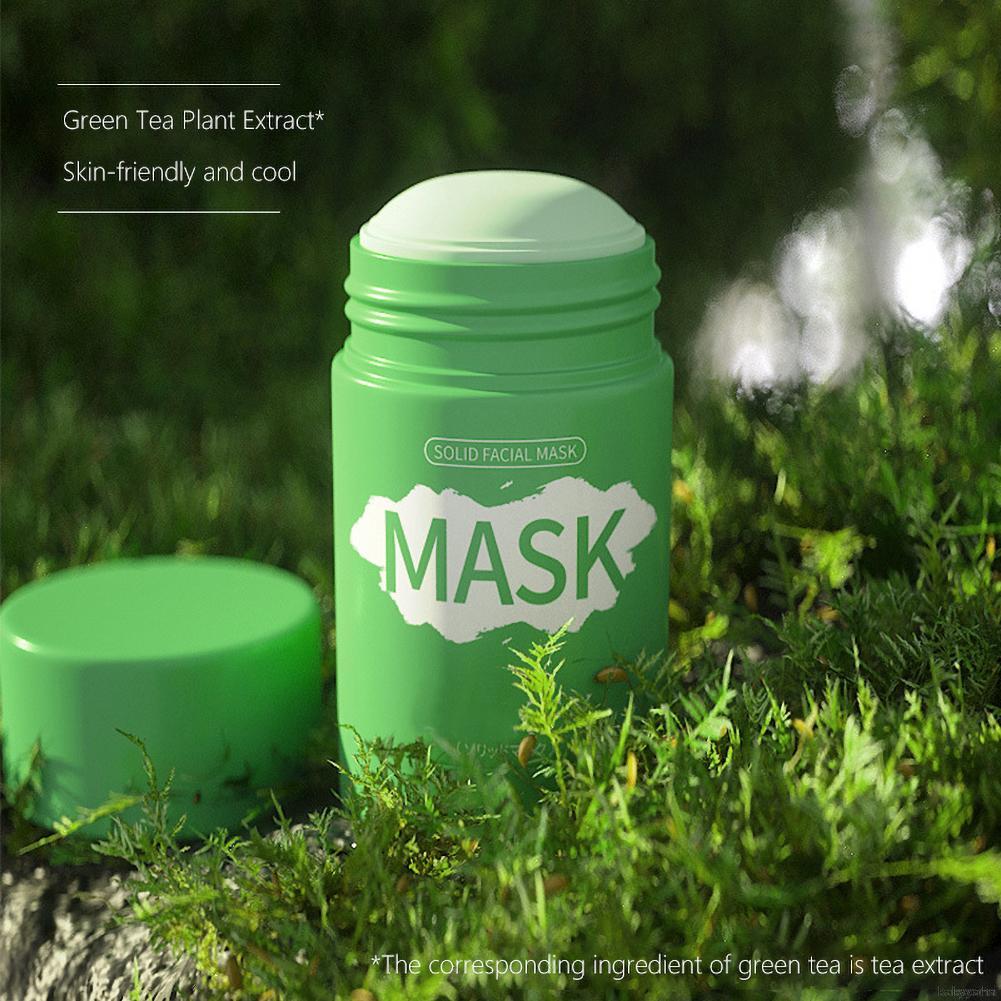 Fresh Green Tea Mask Stick Face Oil Control Blackhead Acne Clear Anti-acne Skin Whitening Purifying Clay Face Blackhead Fine Pores Mud Solid Mask
