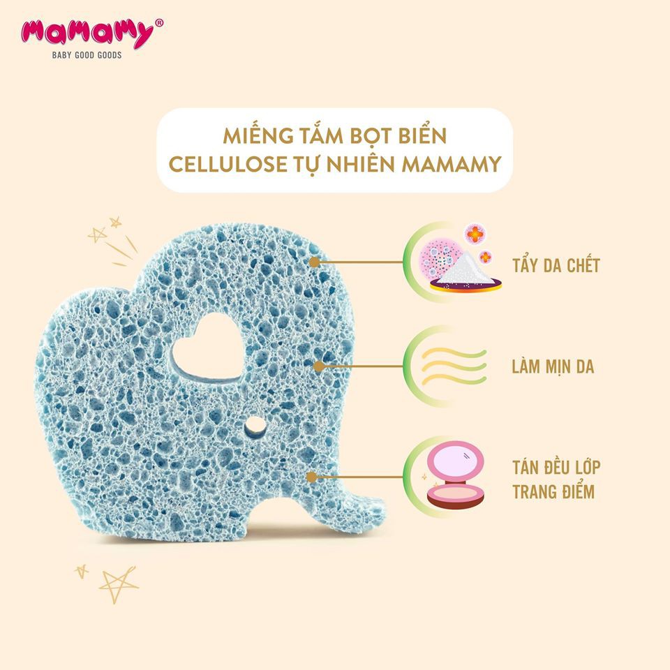 Miếng tắm bọt biển Cellulose tự nhiên Mamamy - 2200957