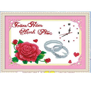 Tranh thêu đồng hồ trăm năm hạnh phúc 222786
