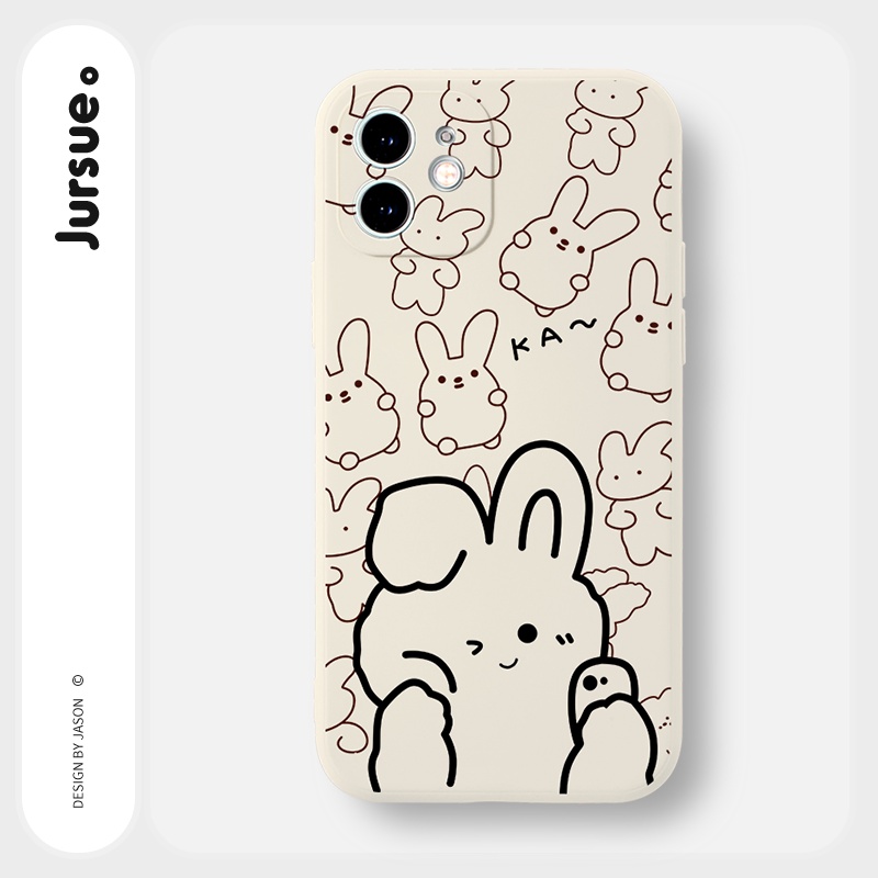 Ốp lưng JURSUE hoạt hình cặp đôi dễ thương đẹp cho iPhone 13 12 11 Pro Max SE 2020 X XR XS ip 8 7 6 6S Plus kute Y182