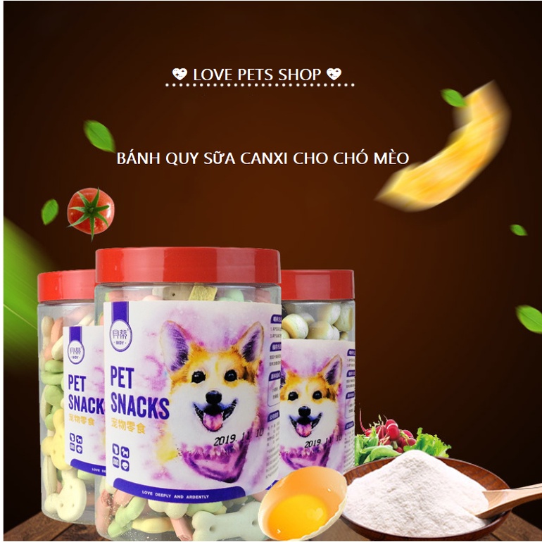 BÁNH THƯỞNG CHO CHÓ MÈO, BÁNH QUY SỮA CHO THÚ CƯNG &quot;MẪU MỚI&quot; - LOVE PETS SHOP