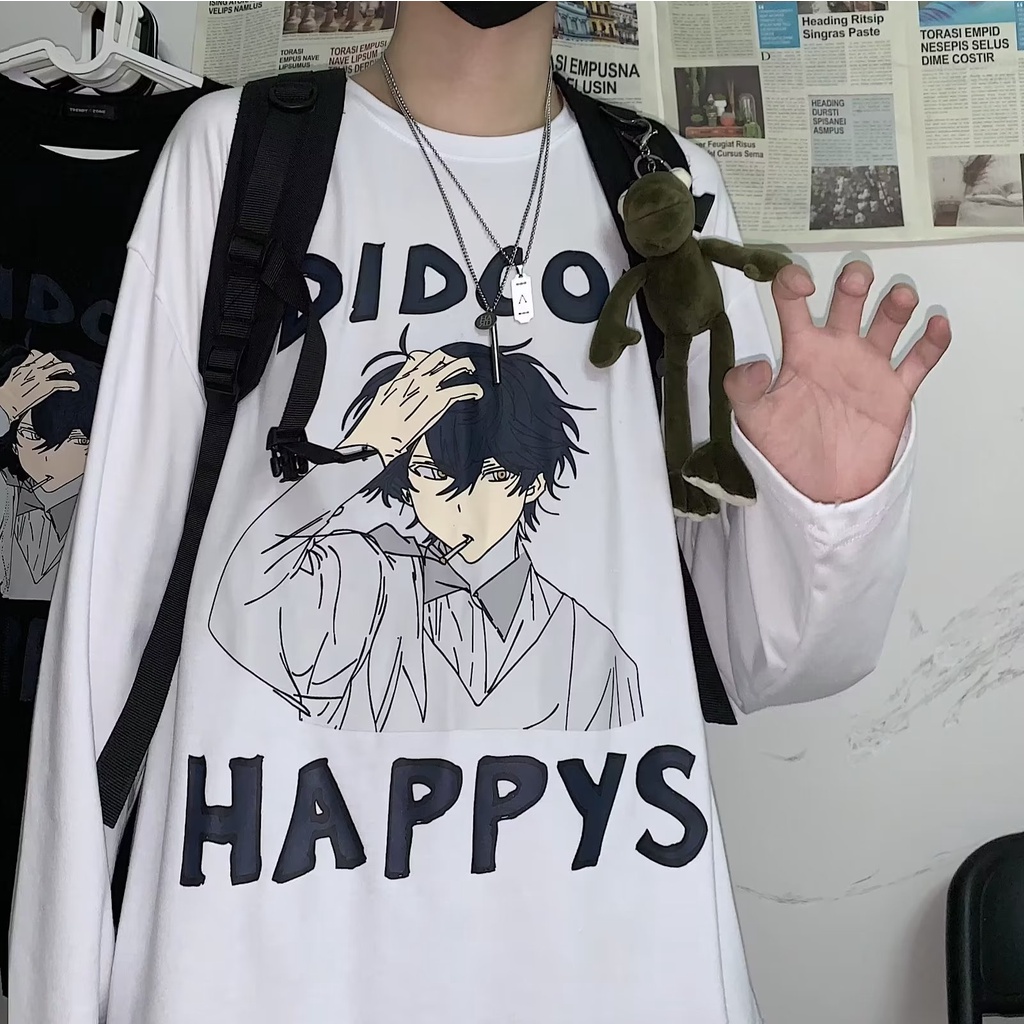 Áo Thun Dáng Rộng In Họa Tiết Hoạt Hình Phong Cách Hip Hop Hàn Quốc Thời Trang Cho Nam Và Nữ size M-5XL